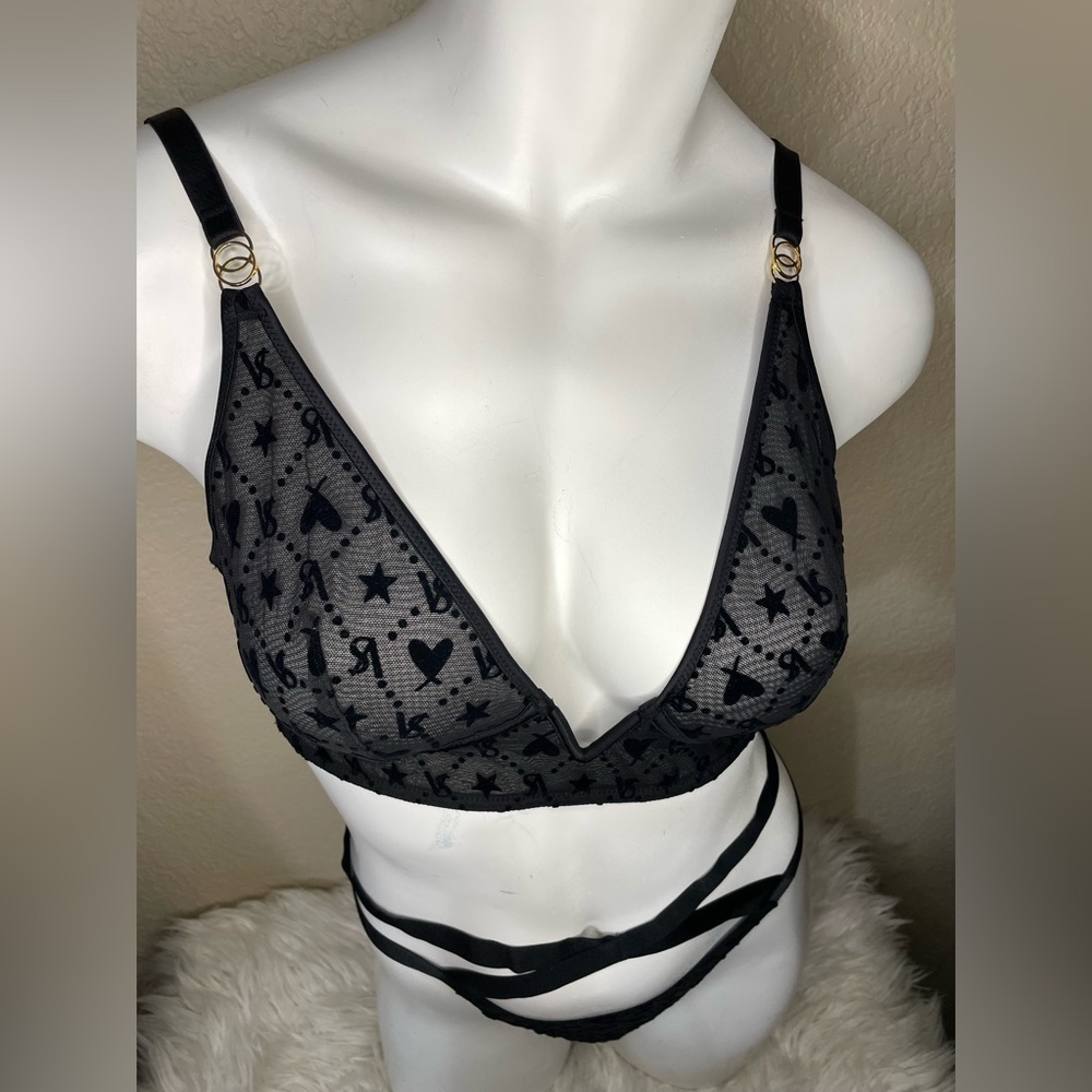 Victoria’s Secret Bra V-Wire Long Line Bralette & Panty Set VS Signature 🆕 - Picture 10 of 16